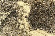 Michael Ancher portraet af gamle fru brondum painting
